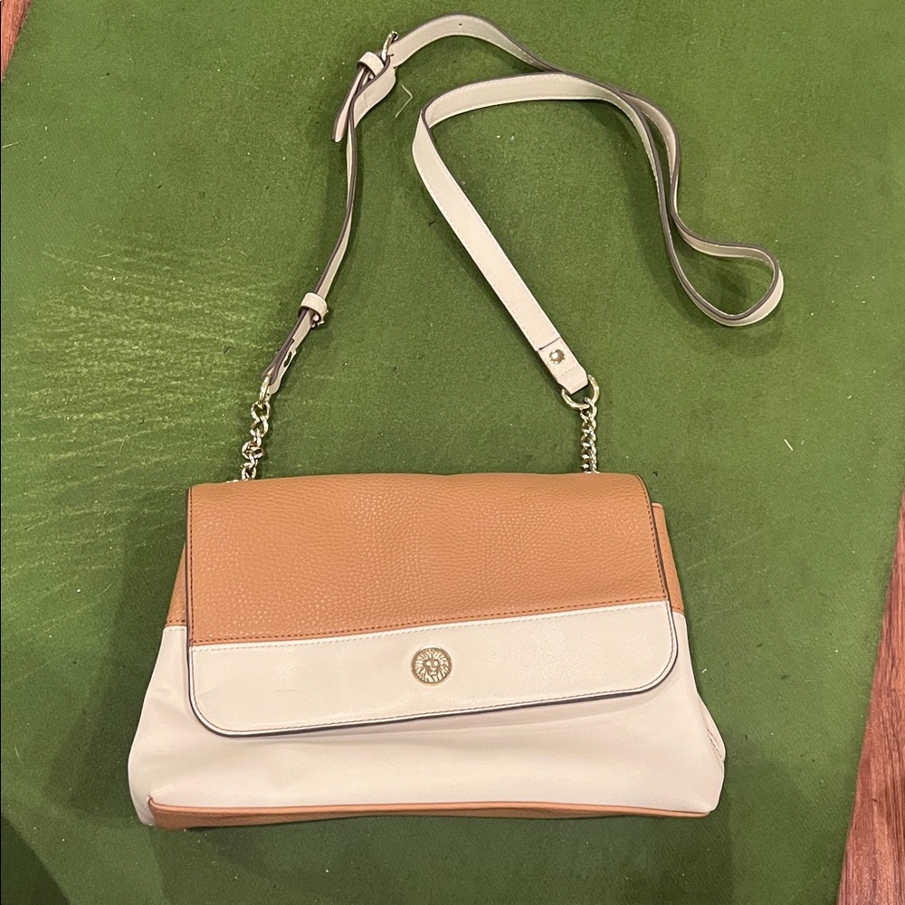 Anne Klein Tan and Cream Shoulder Bag